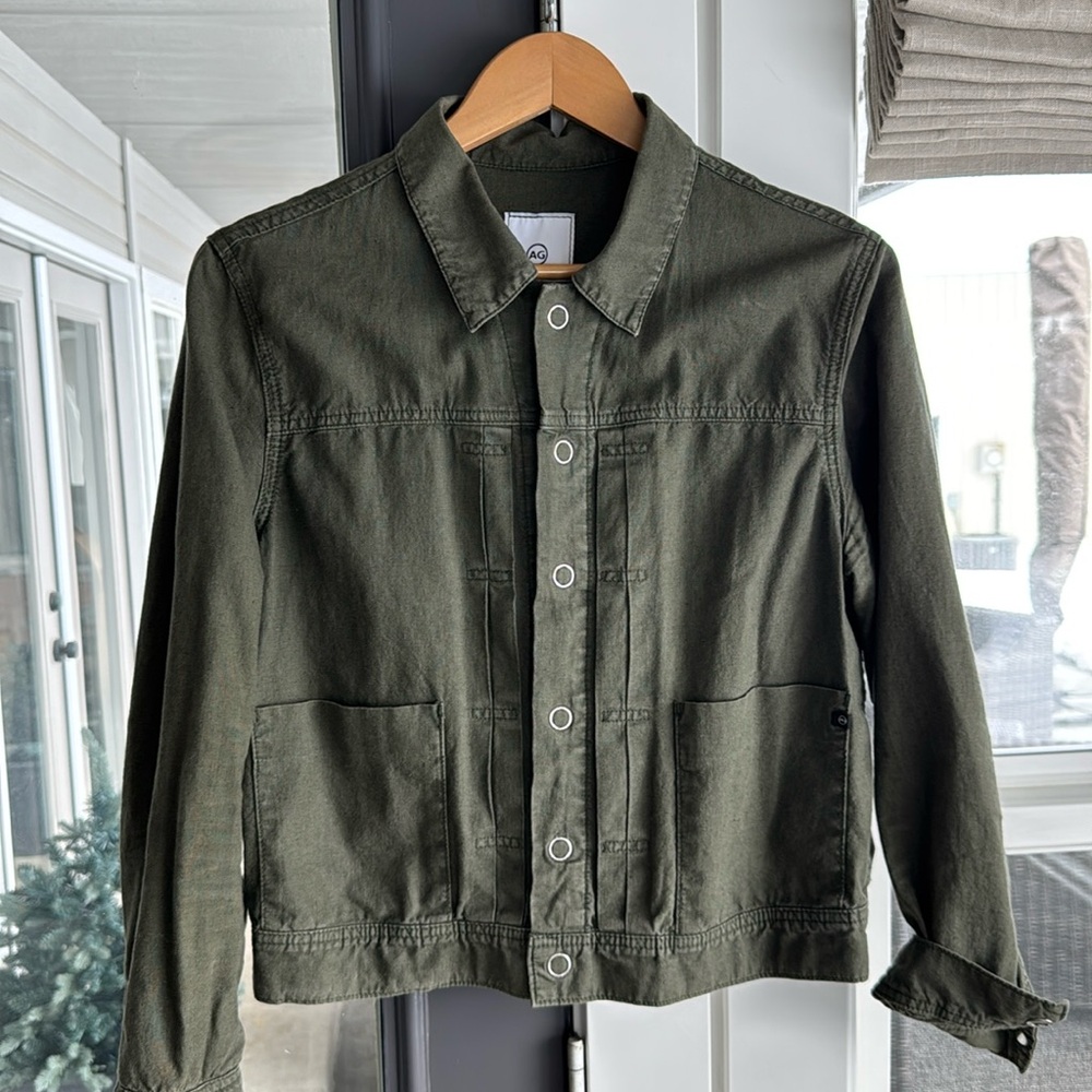 AG - Light Linen Jacket - Olive green - size Medium - 55% Linen - 45% Cotton